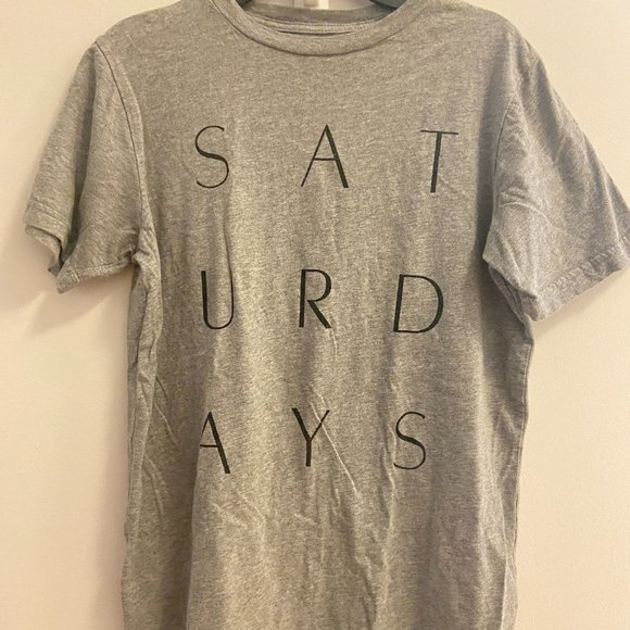 NEW Saturdays NYC Logo Gray Shortsleeve Limited Edition T Shirt Size S - Picture 1 of 4